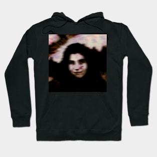 Beautiful girl, like in dream. Blur. White, pink, black. Dark and beautiful. Hoodie